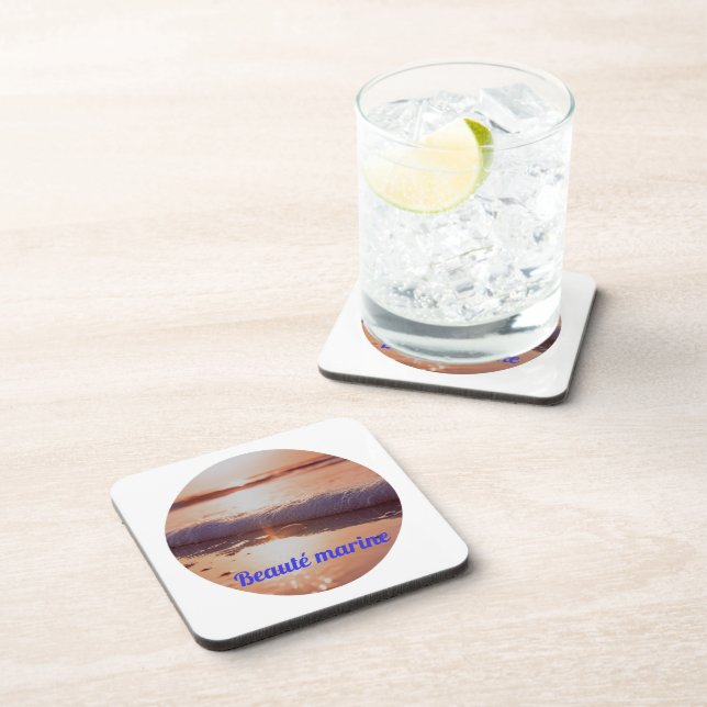 Marine Beauty Sun Layer Beverage Coaster (Right Side)