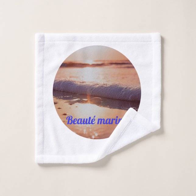 Marine beauty sunset bath towel set (Wash Cloth)