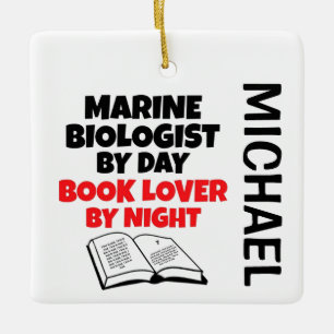 Marine Biologist Loves Reading CUSTOM Ceramic Ornament
