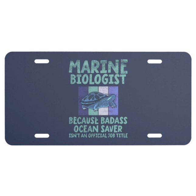 Marine Biologist Marine Biology License Plate (Front)