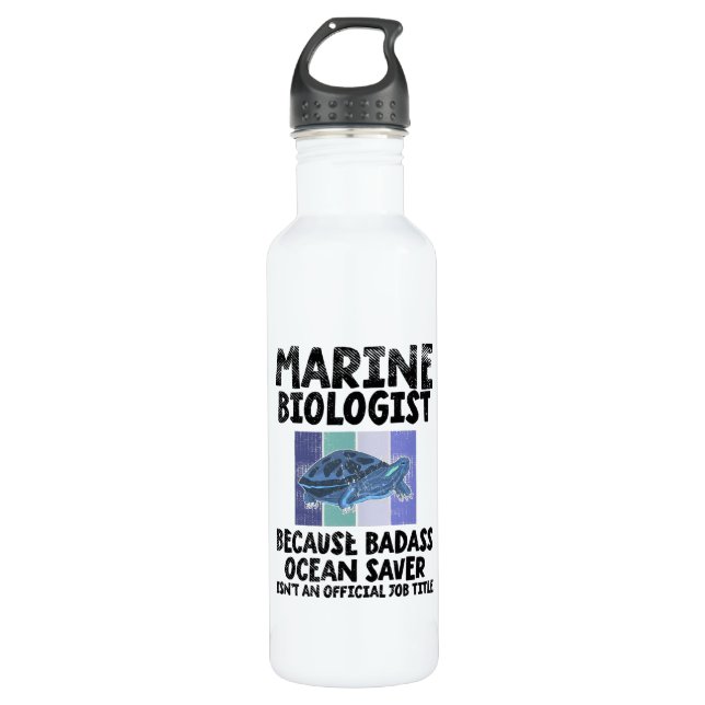 Marine Biologist Marine Biology Stainless Steel Water Bottle (Front)