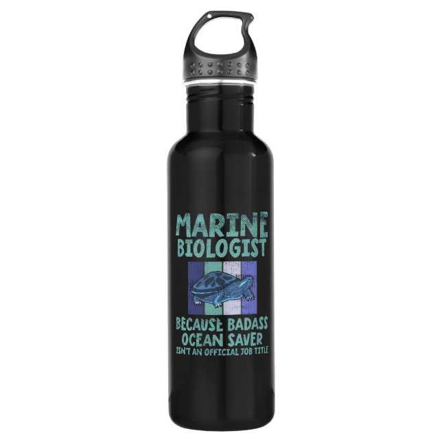 Marine Biologist Marine Biology Stainless Steel Water Bottle (Front)