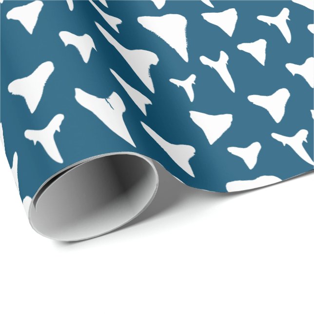 Marine Biologist Shark Lover White Shark Teeth Wrapping Paper (Roll Corner)