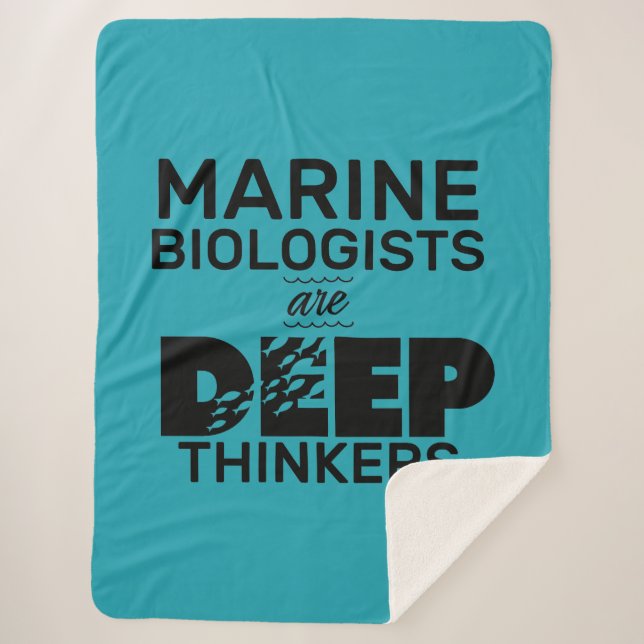 Marine Biologist Typography Sherpa Blanket (Front)