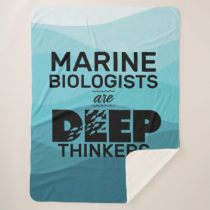 Marine Biologist Typography Sherpa Blanket