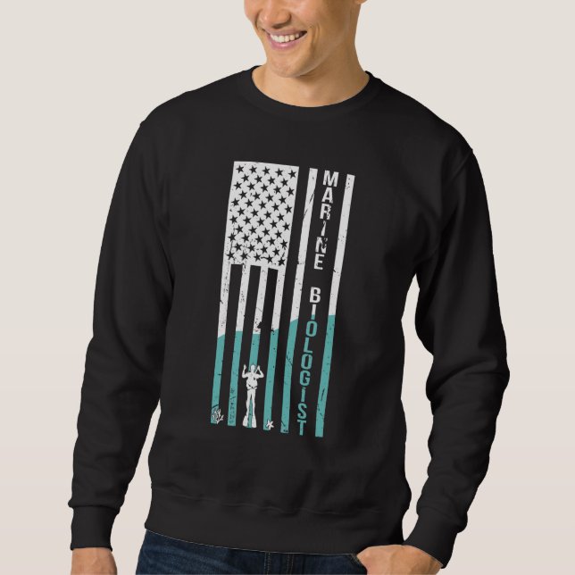 Marine Biologist US Flag Marine Biology_1 Sweatshirt (Front)