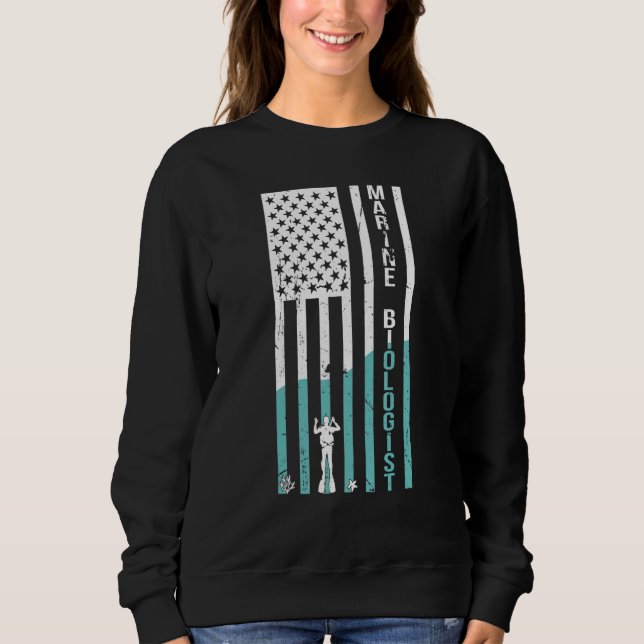 Marine Biologist US Flag Marine Biology_1 Sweatshirt (Front)