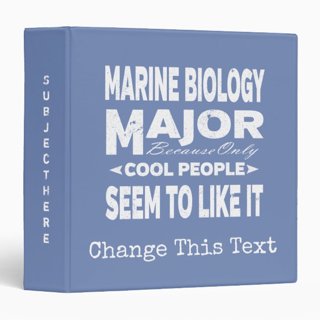 Marine Biology College Major Only Cool People Binder (Front/Spine)