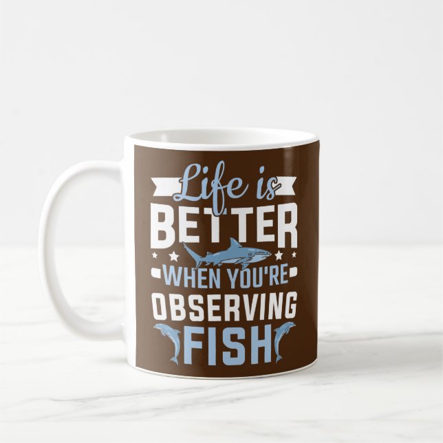 Marine Biology Observing Fish Marine Biologist  Coffee Mug (Left)