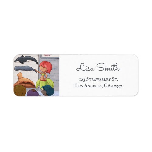 Marine Biology Teacher Mermaid Return Address Label