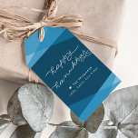 Marine Blue Geo Script Hanukkah Gift Tags<br><div class="desc">Dress up your Hanukkah gifts with these elegant,  modern tags in vibrant marine blue. Overlapping geometric shapes in gradient shades of dark teal provide the perfect backdrop for "Happy Hanukkah" in modern white handwritten style typography and two lines of your custom text.</div>