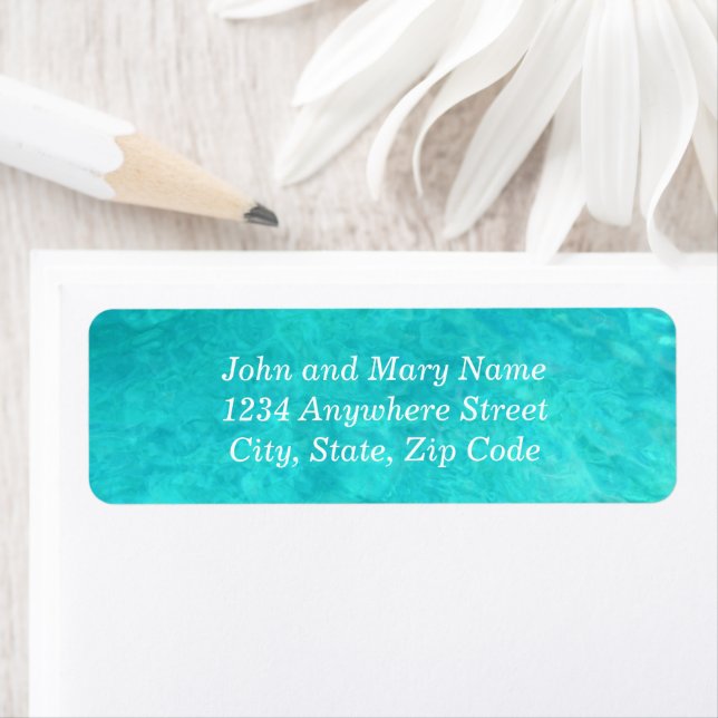 Marine Blue Water Color Address Label (Insitu)