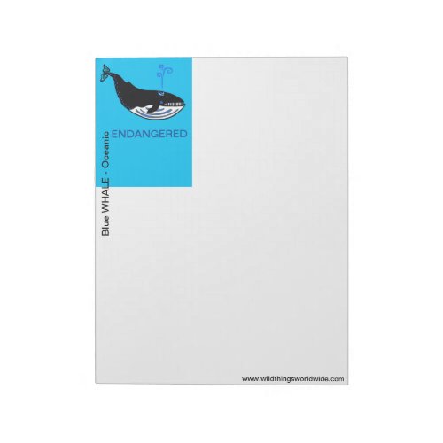 Marine Blue WHALE _ Conservation _ Nature _ Notepad