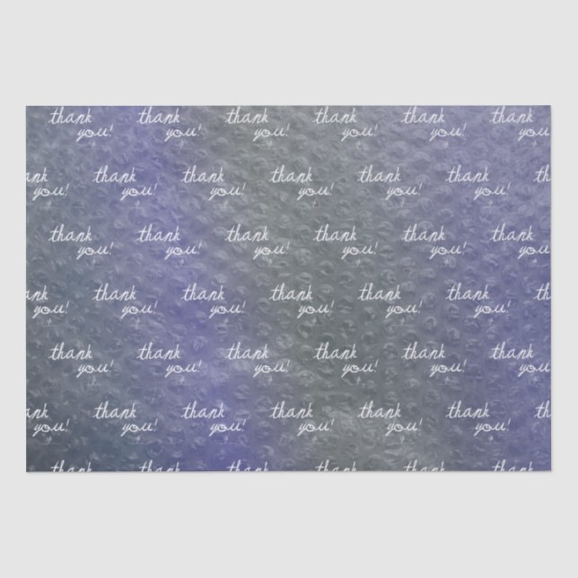 Marine Blues Bubble Wrap Reseller Thank You Tissue Paper (Front)