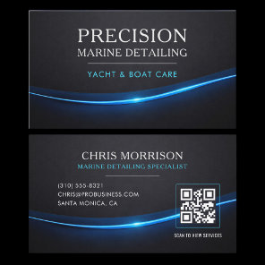 Marine Boat Detailing QR Code Business Card