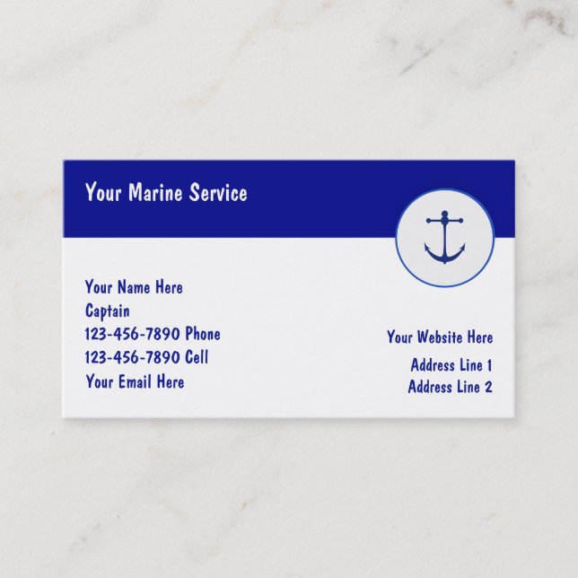 Marine Boating Business Cards (Front)