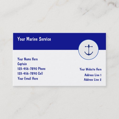 Marine Boating Business Cards