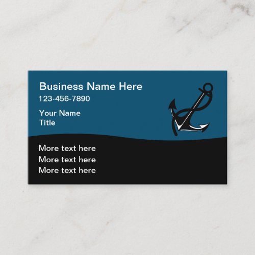 Marine Boating Ship Anchor Business Cards