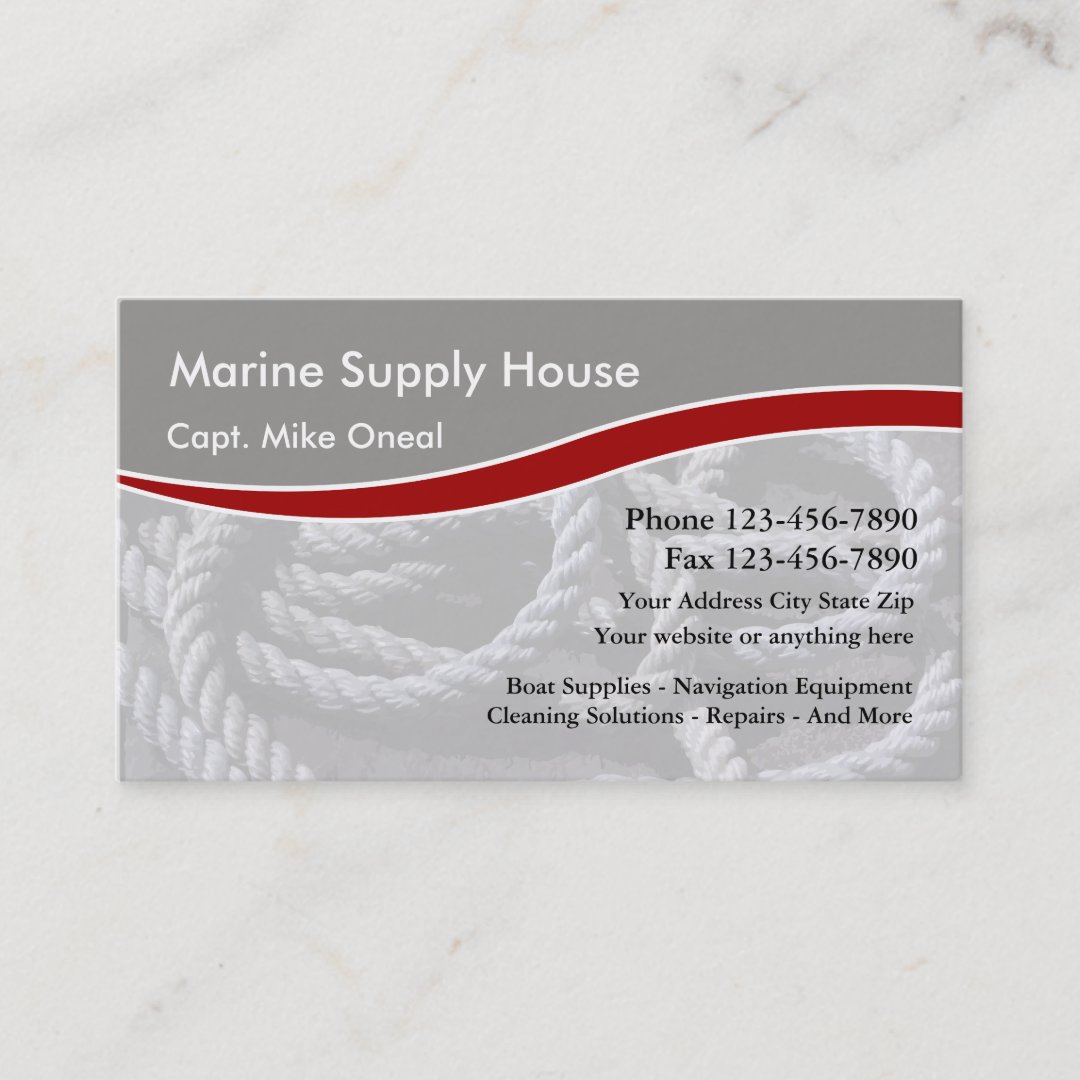 Marine Boating Supply Business Card Zazzle
