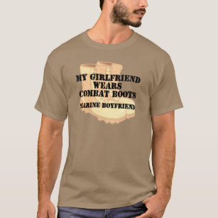 Marine Boyfriend Desert Combat Boots T-Shirt
