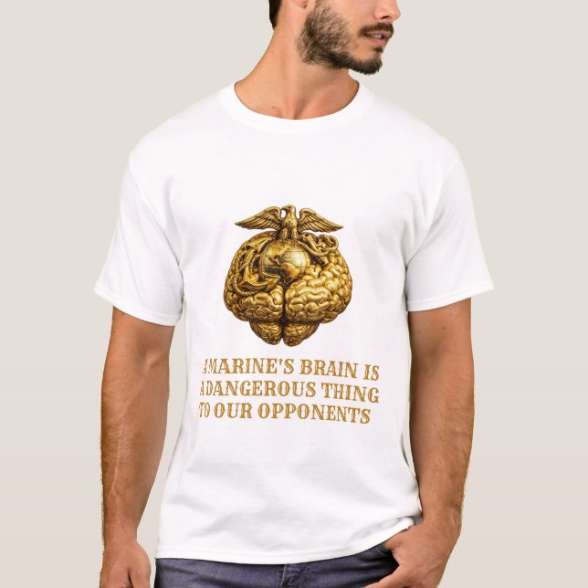 Marine Brain Power Dangerous Mind Military T-shirt (Front)
