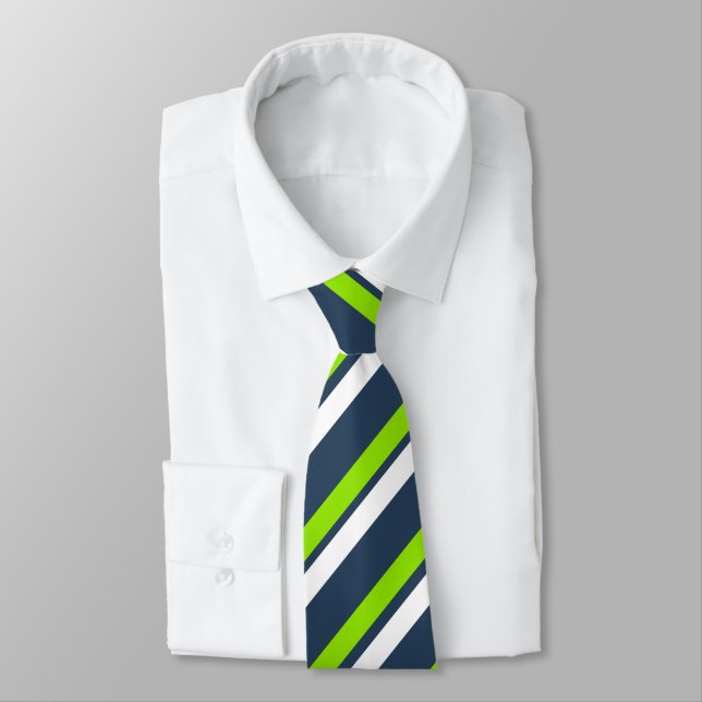 Marine Breeze Regimental Stripe Neck Tie (Tied)