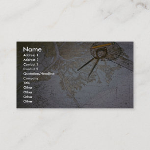Marine chart and compass, divider business card