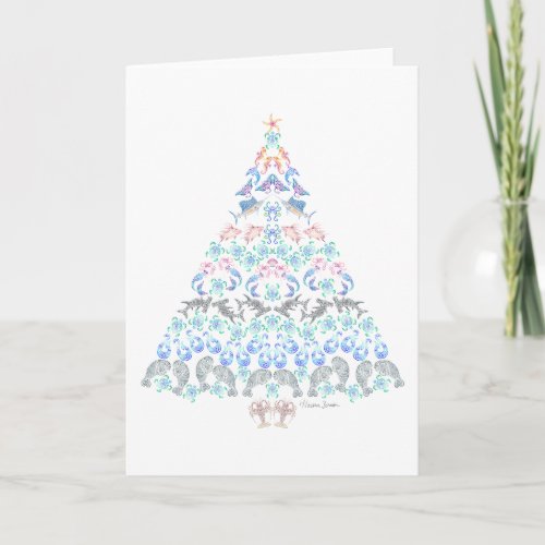 Marine Christmas Tree Holiday Card