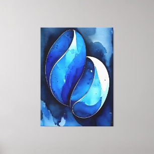 Marine Cobalt Curves Canvas Print