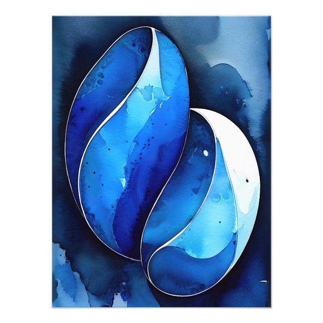 Marine Cobalt Curves Photo Print (Front)