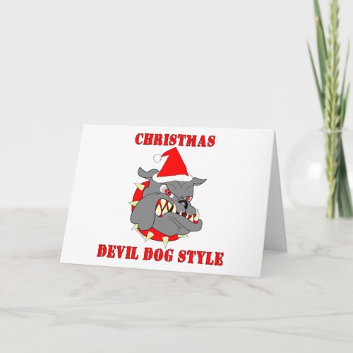 Marine Corps Christmas Devil Dog Style Holiday Card