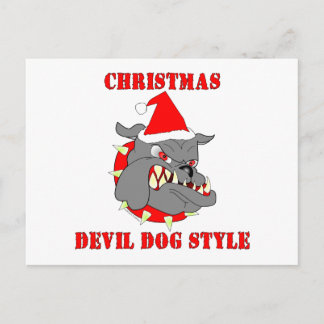 Marine Corps Christmas Devil Dog Style Holiday Postcard