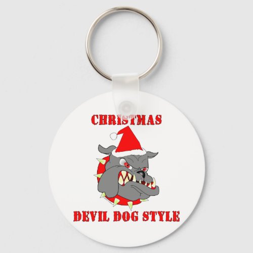 Marine Corps Christmas Devil Dog Style Keychain