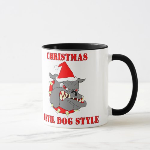 Marine Corps Christmas Devil Dog Style Mug
