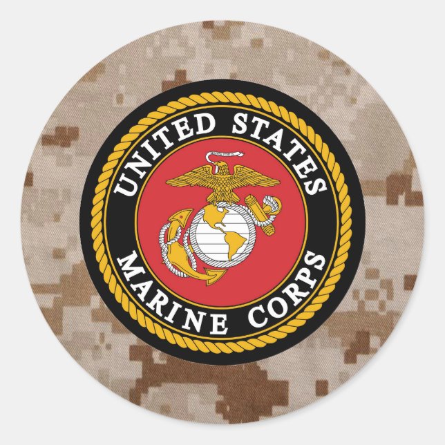 Marine Corps Digital Camo  Sticker (Front)