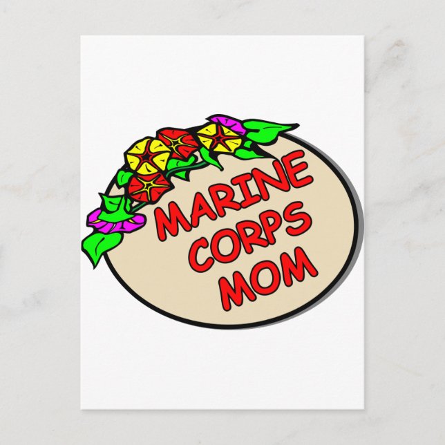 Marine Corps Mom Plaque Postcard (Front)