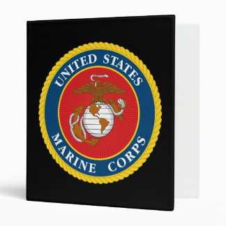 Marine Corps Seal - Flat 3 Ring Binder