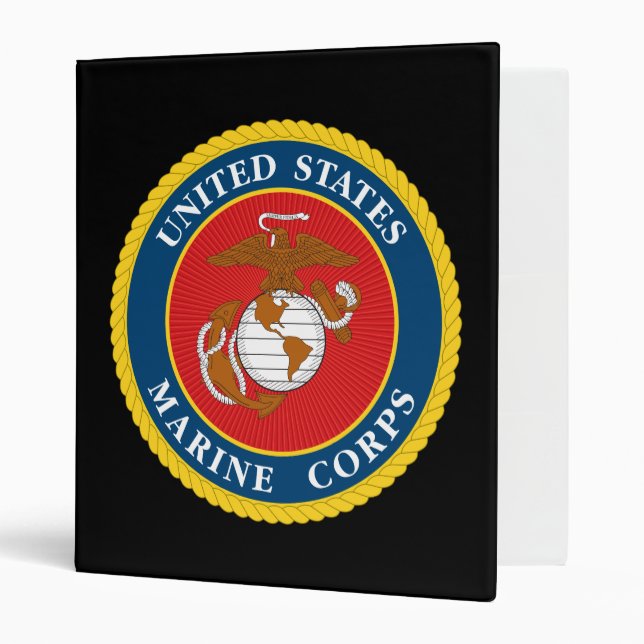 Marine Corps Seal - Flat 3 Ring Binder (Front/Inside)