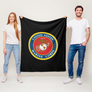 Marine Corps Seal - Flat Fleece Blanket
