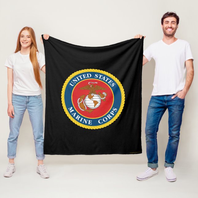 Marine Corps Seal - Flat Fleece Blanket (In Situ)