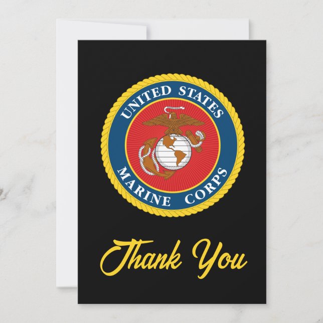Marine Corps Seal - Flat Thank You Card (Front)