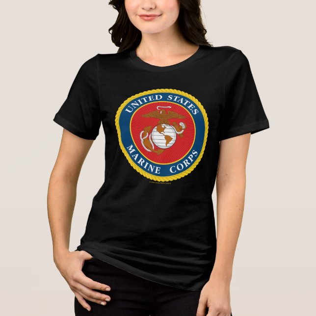 Marine Corps Seal - Flat Tri-Blend Shirt (Front)