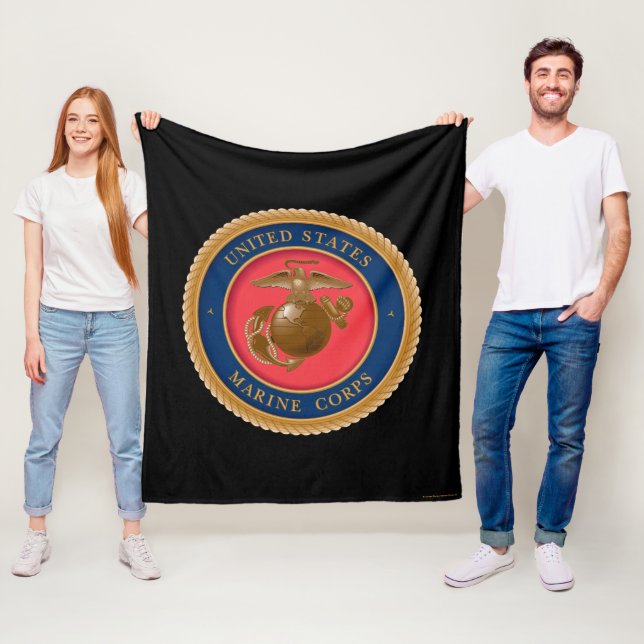 Marine Corps Seal Fleece Blanket (In Situ)