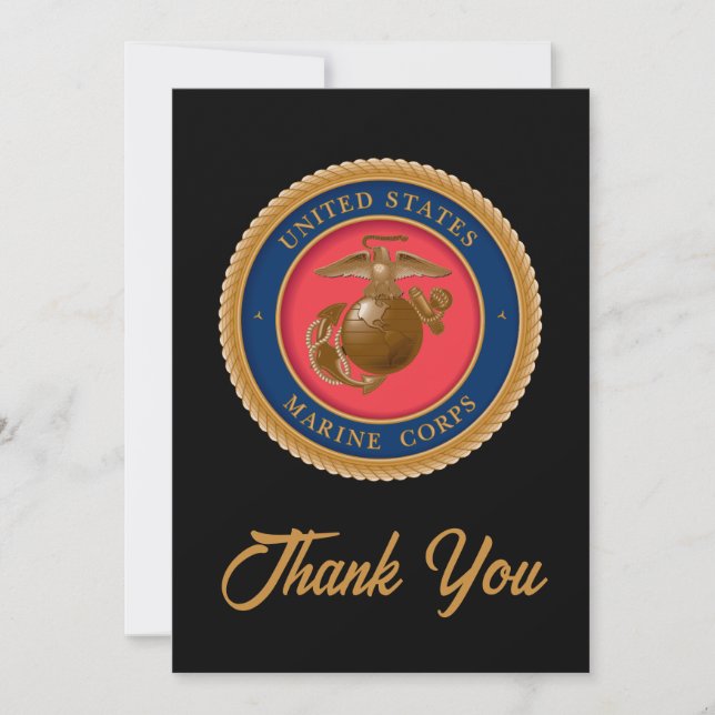 Marine Corps Seal Thank You Card (Front)