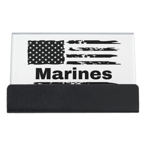Marine Corps Veteran business card hoder Desk Business Card Holder