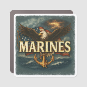 Marine Corps Veteran Logo Emblem Car Magnet