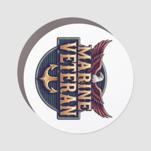 Marine Corps Veteran Logo Emblem Car Magnet