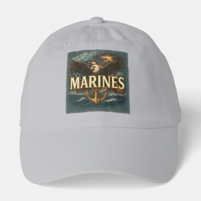 Marine Corps Veteran Logo Emblem Hat (Front)