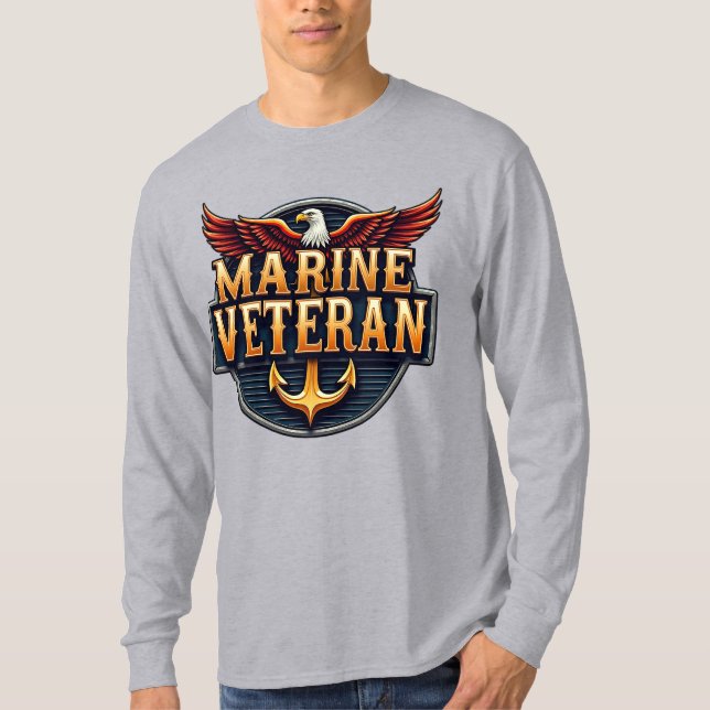 Marine Corps Veteran Logo Emblem T-Shirt (Front)