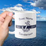 Marine Custom Nautical Anchor Navy Blue  Giant Coffee Mug<br><div class="desc">Marine Custom Nautical Anchor  Ocean Navy Blue Coffee Giant Mug design by Sandy Closs</div>